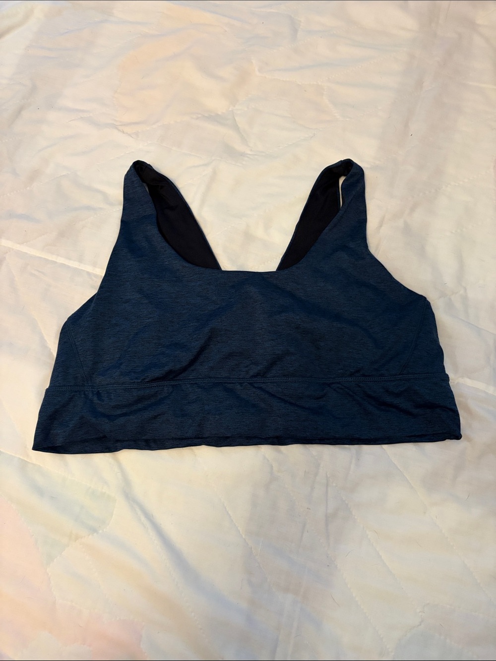 High-Comfort Navy Sports Bra with Supportive Wide Straps